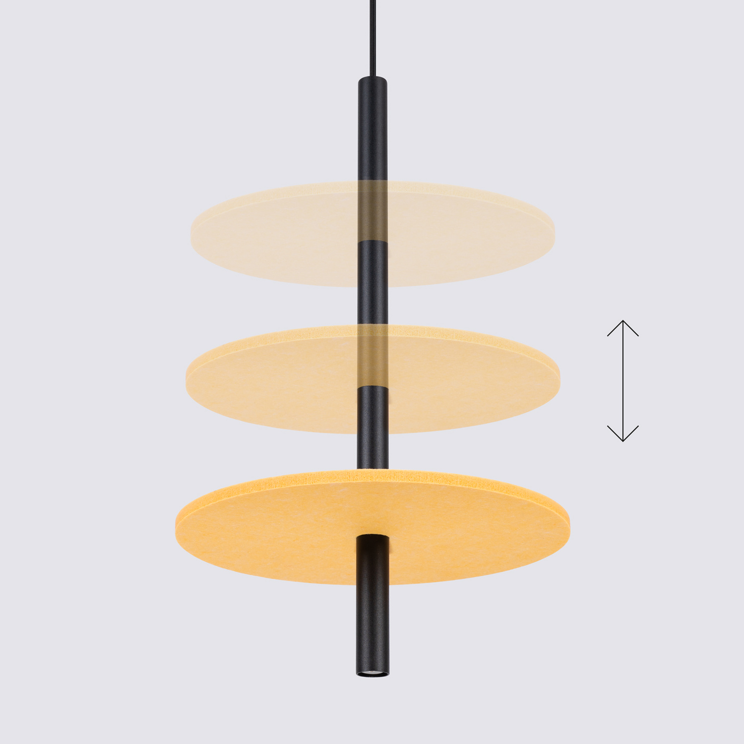 Pendant Lamp Feltro 1 Black/Yellow - Thumbnail 5