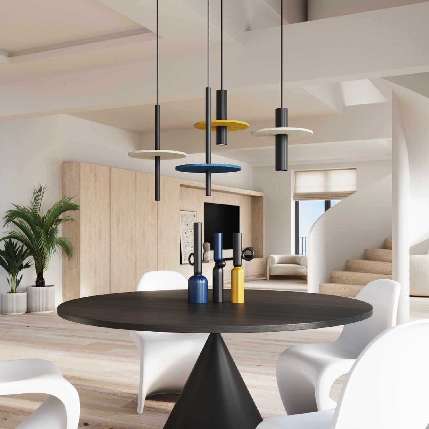 Pendant Lamp Feltro 1 Black/Navy - Thumbnail 14