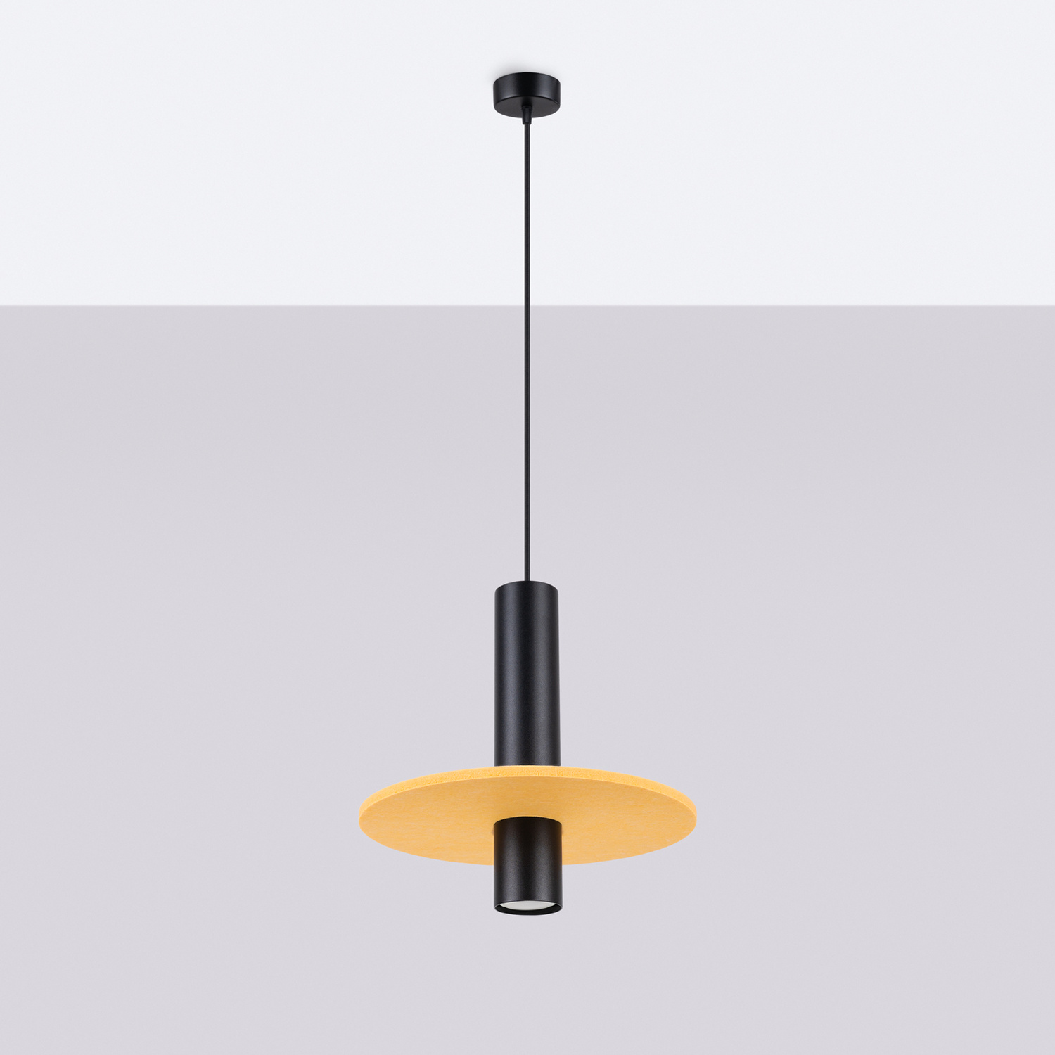 Pendant Lamp Pelta 1 Black/Yellow - Thumbnail 3