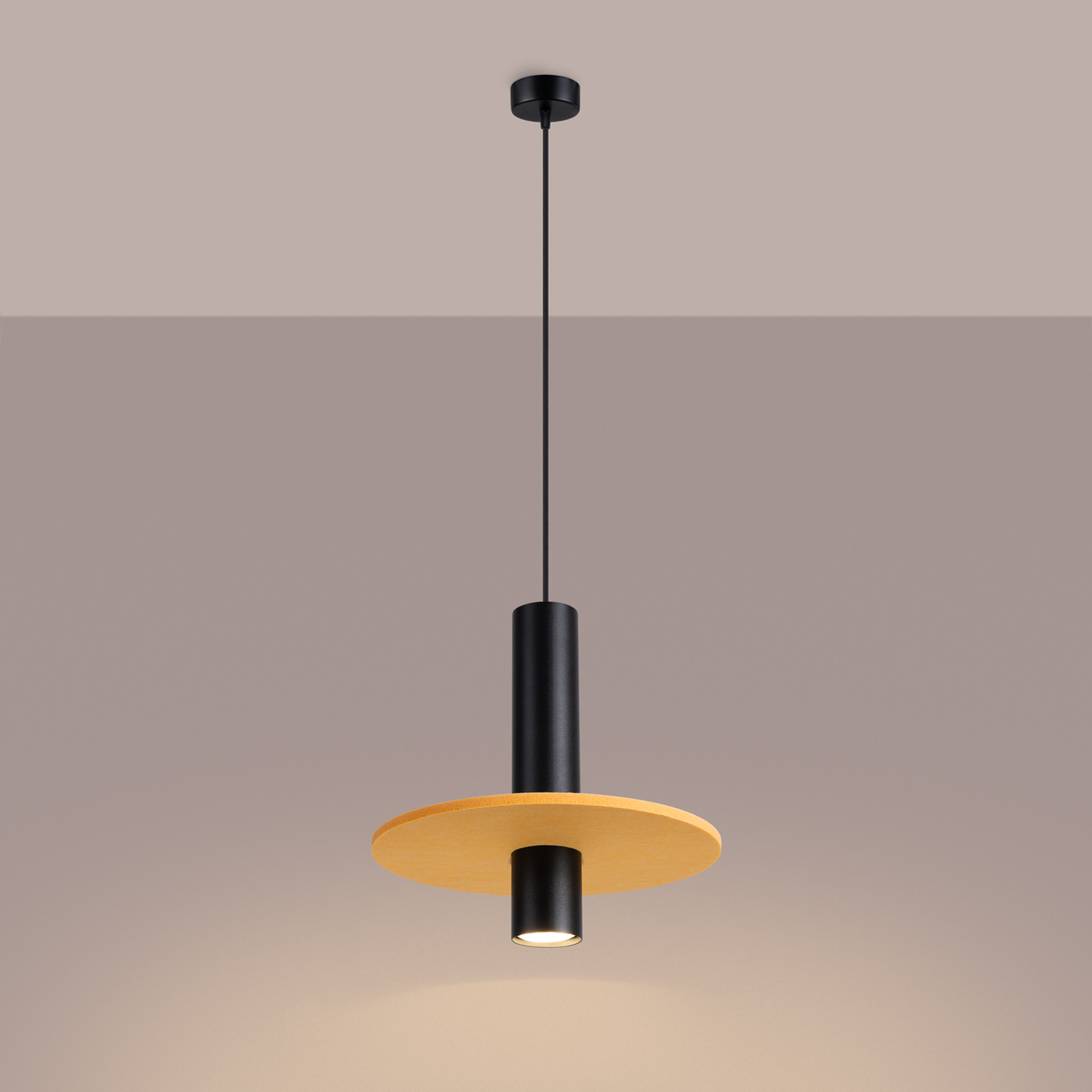 Pendant Lamp Pelta 1 Black/Yellow - Thumbnail 4