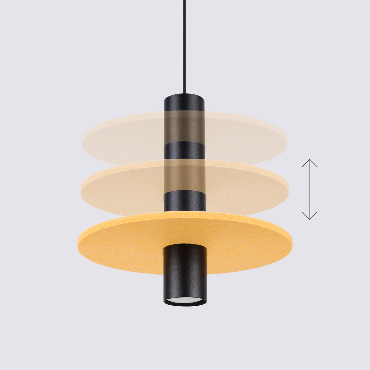 Pendant Lamp Pelta 1 Black/Yellow - Thumbnail 5