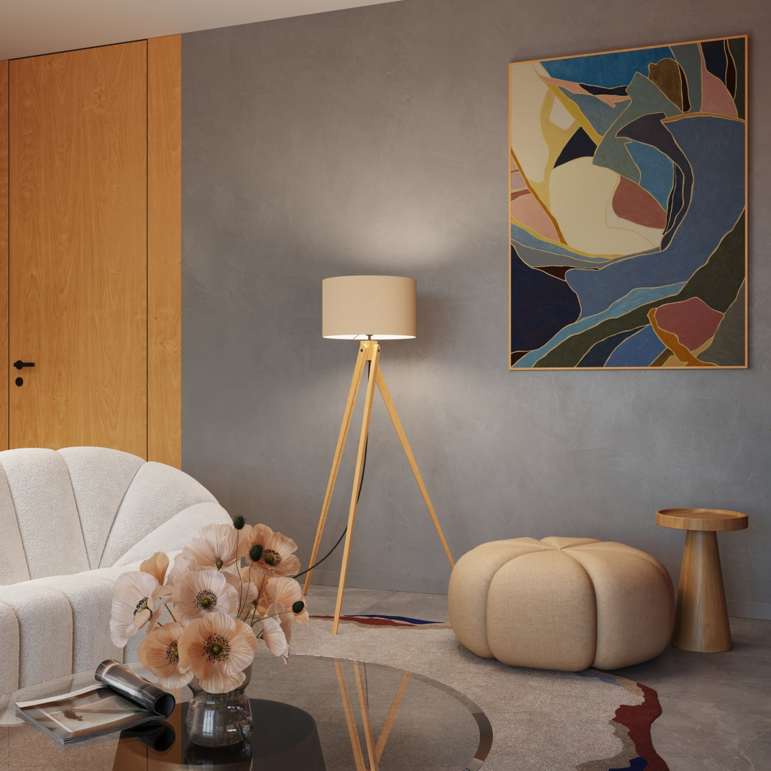 Floor Lamp Natt Beige - Thumbnail 14