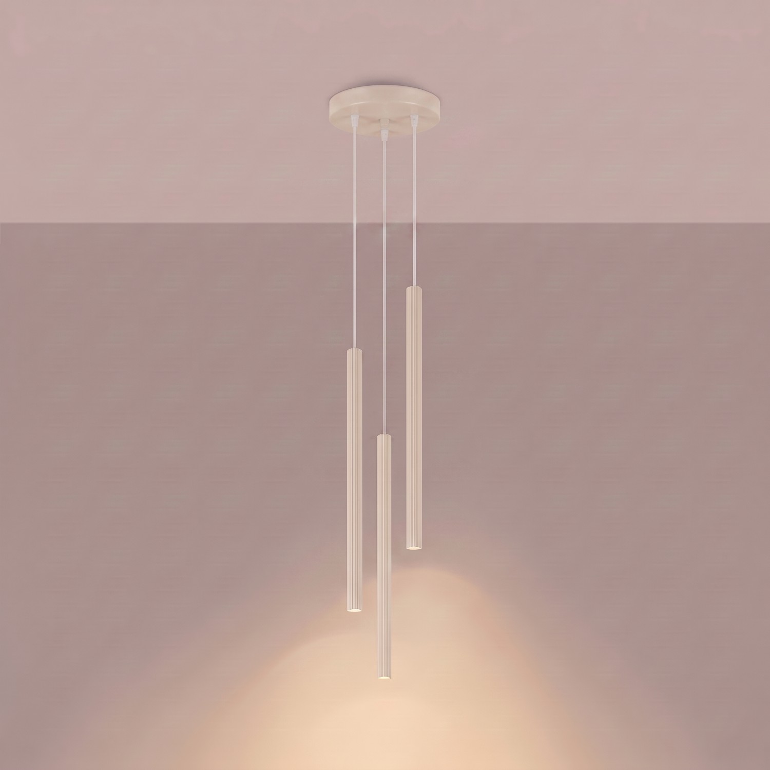 Pendant Lamp Arche 3P Beige - Thumbnail 3