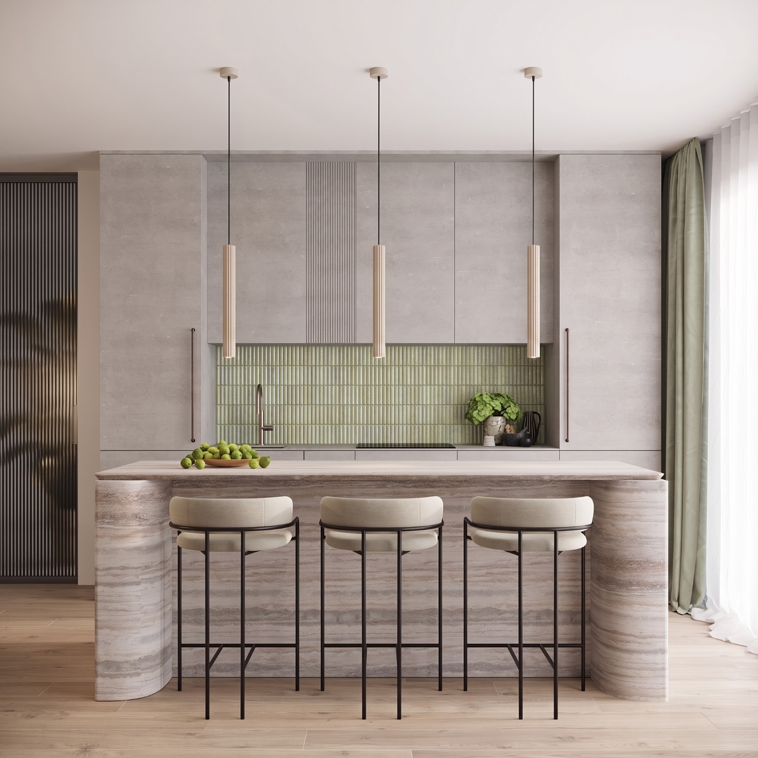 Pendant Lamp Arche 1 Taupe - Thumbnail 12