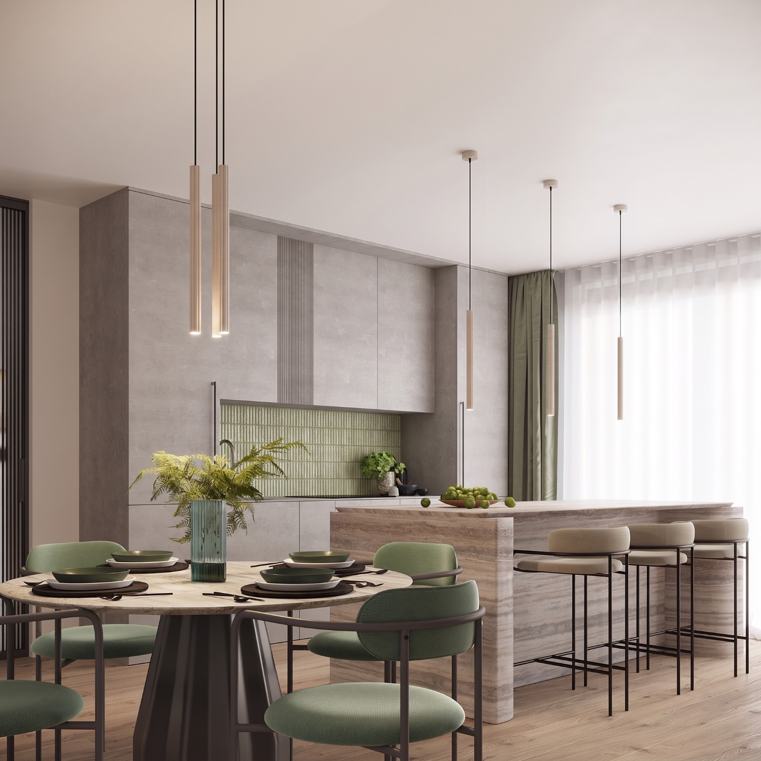 Pendant Lamp Arche 1 Taupe - Thumbnail 14