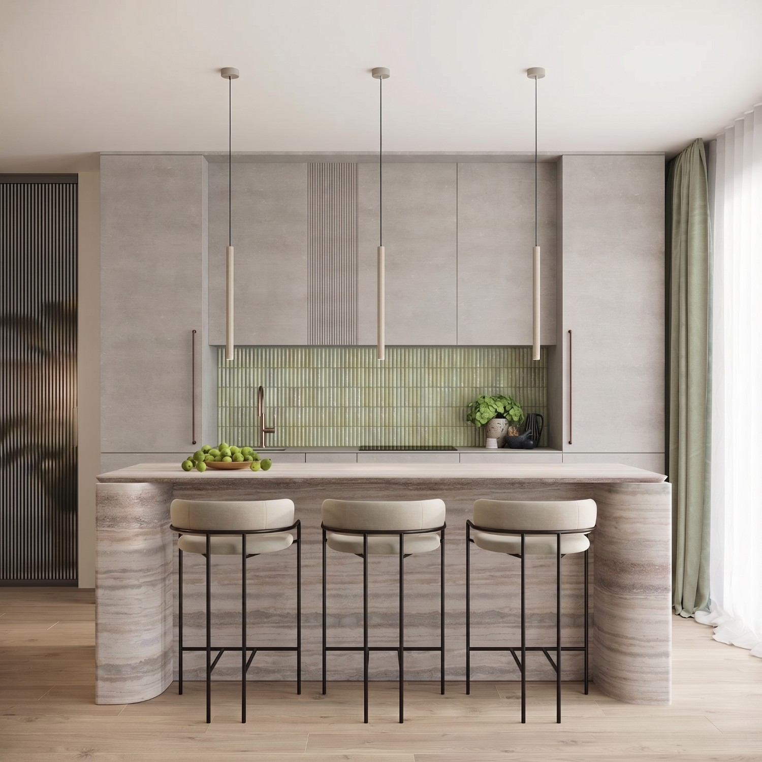 Pendant Lamp Arche 2P Taupe - Thumbnail 12