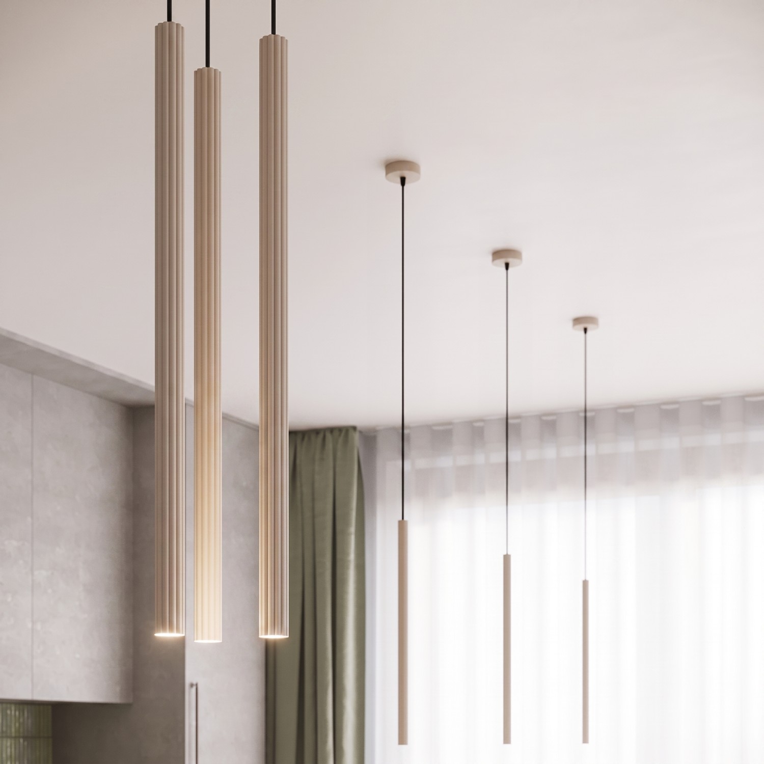 Pendant Lamp Arche 2P Taupe - Thumbnail 13