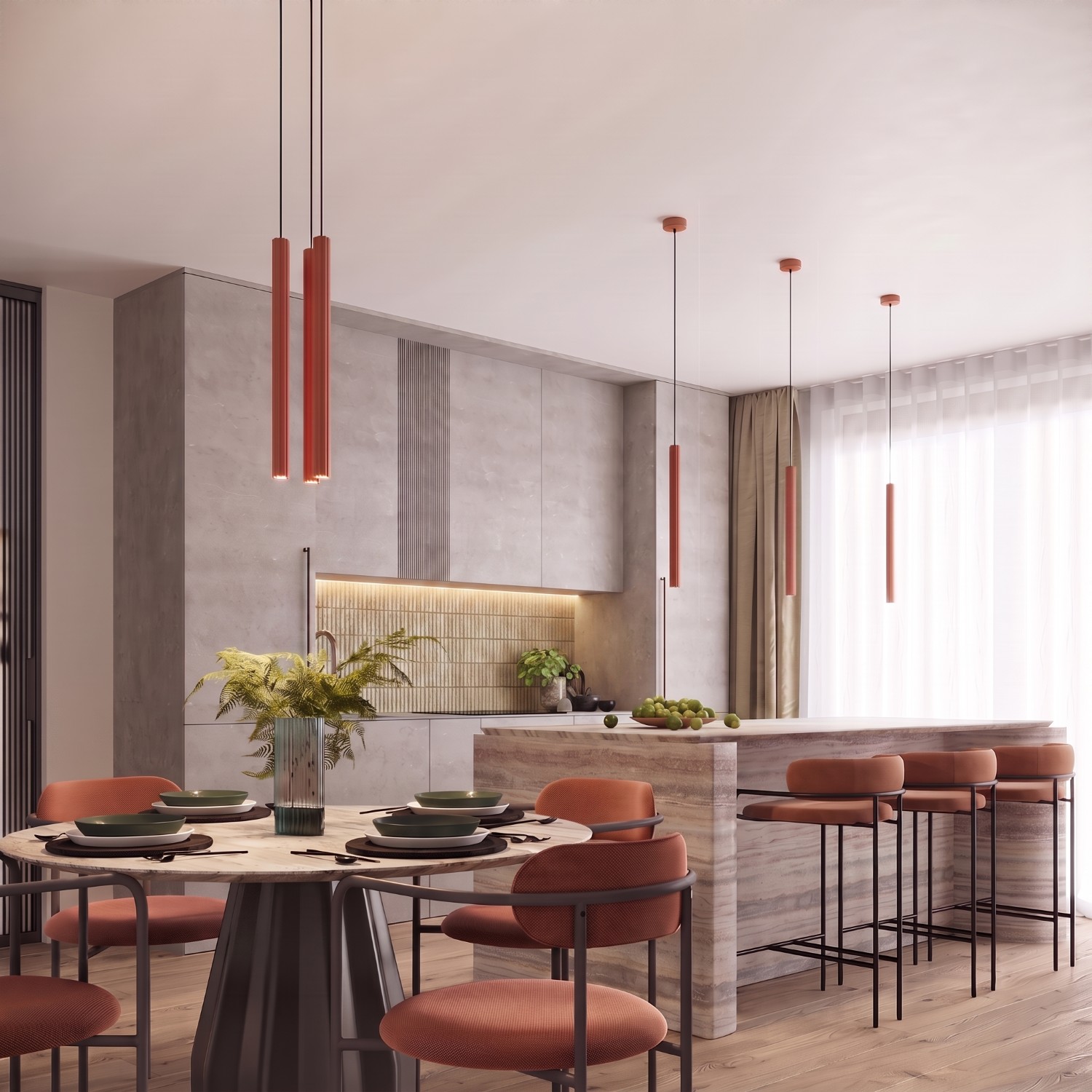 Pendant Lamp Arche 1 Red Ochre - Thumbnail 13