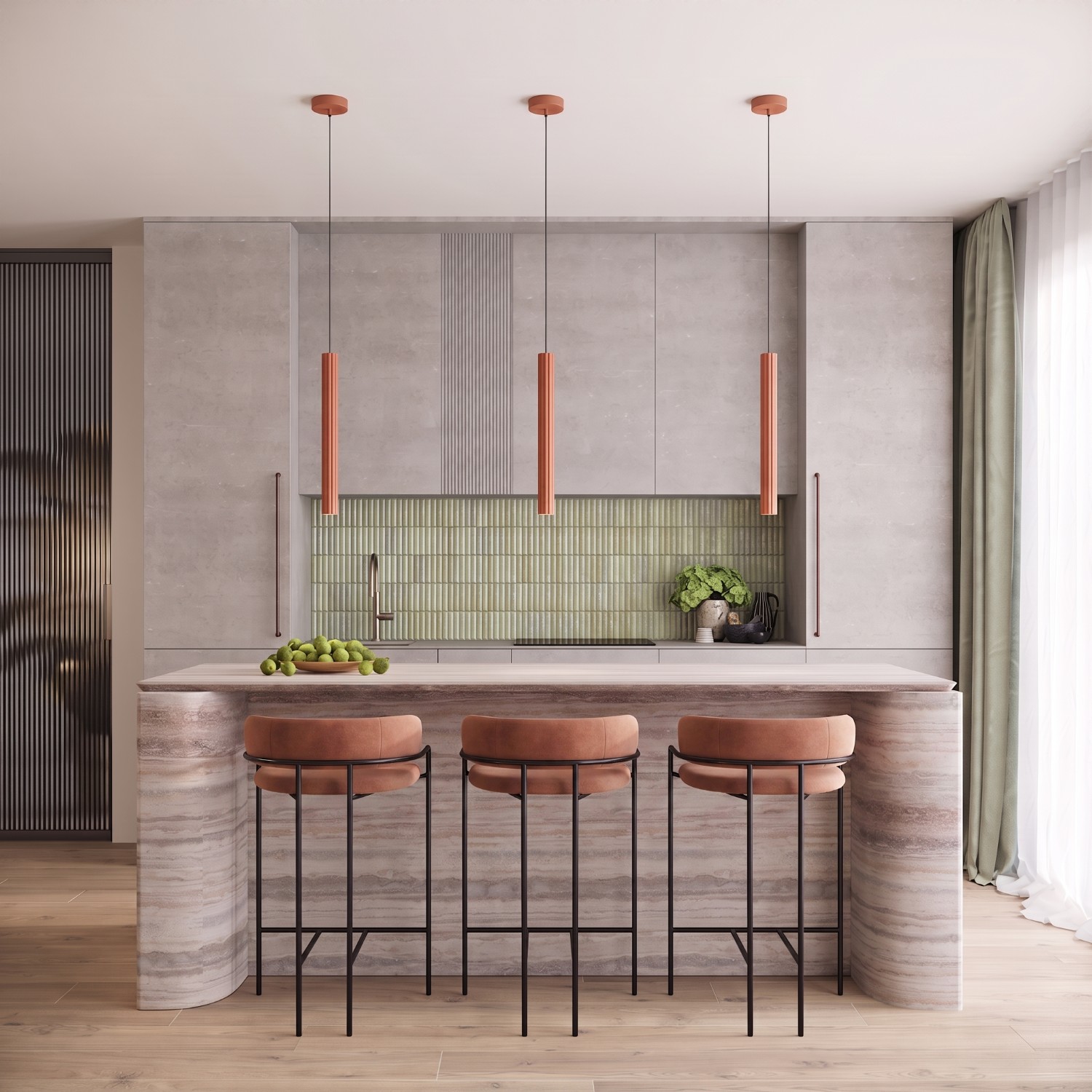 Pendant Lamp Arche 3P Red Ochre - Thumbnail 12
