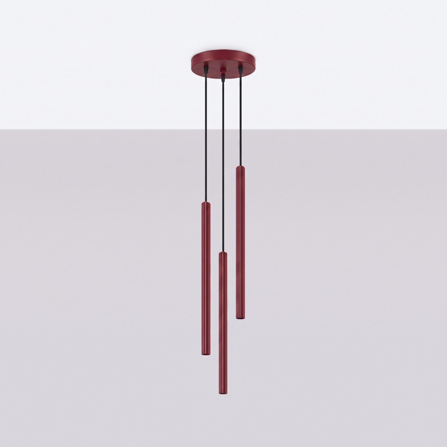 Pendant Lamp Arche 3P Burgundy - Thumbnail 2