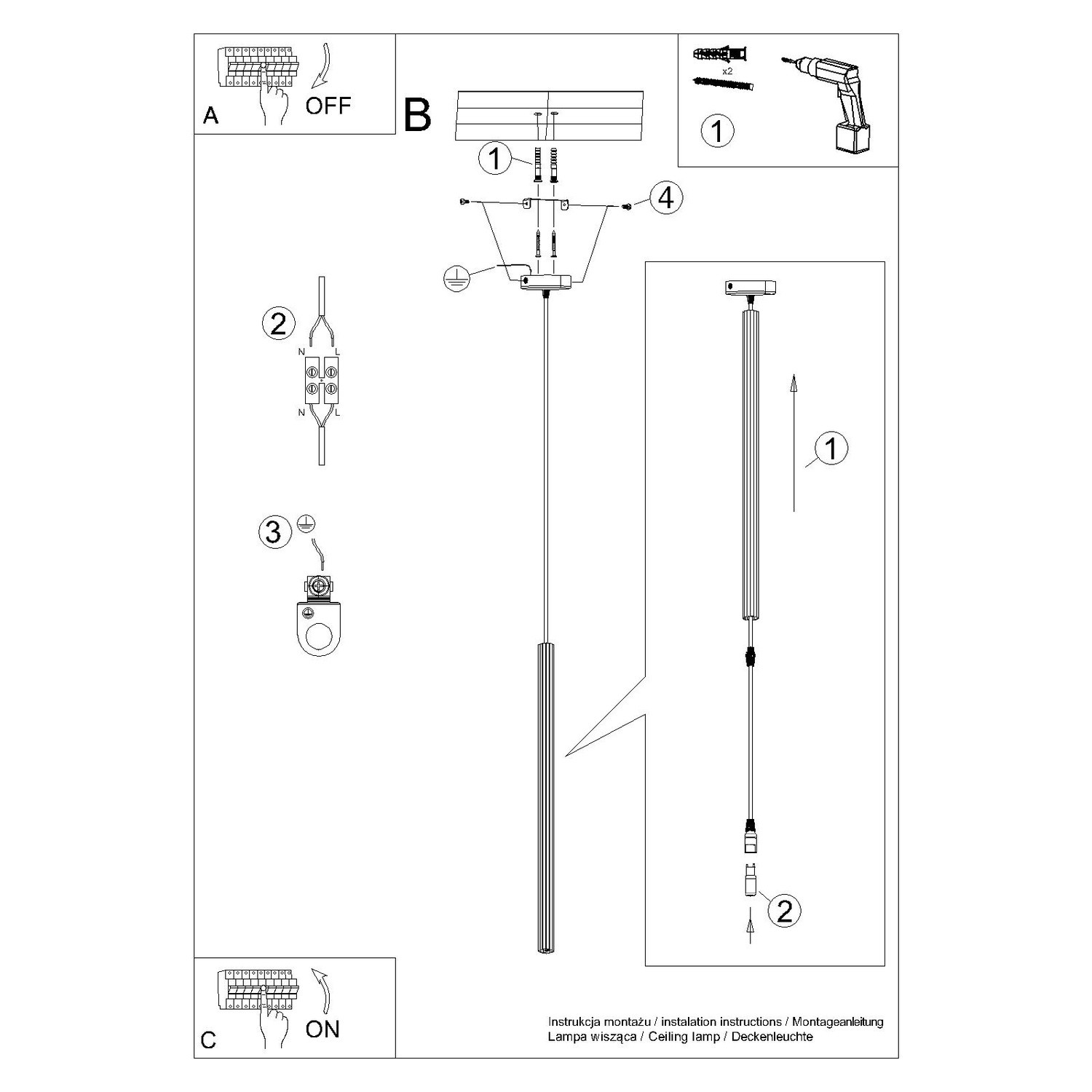 Pendant Lamp Arche 1 Ultramarine - Thumbnail 11