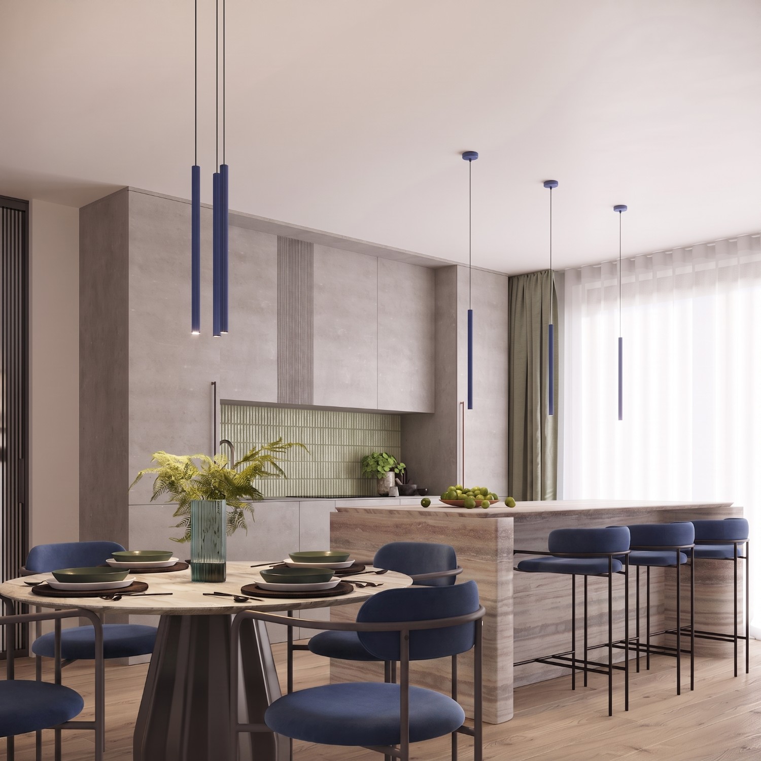 Pendant Lamp Arche 1 Ultramarine - Thumbnail 13