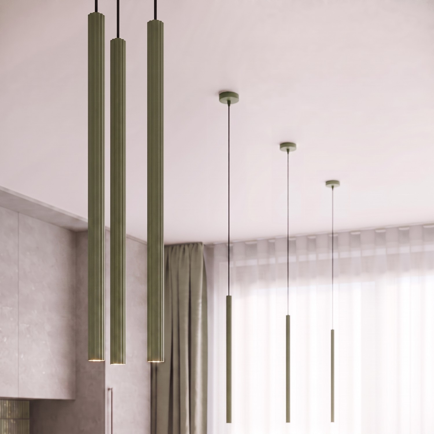 Pendant Lamp Arche 1 Olive Green - Thumbnail 14