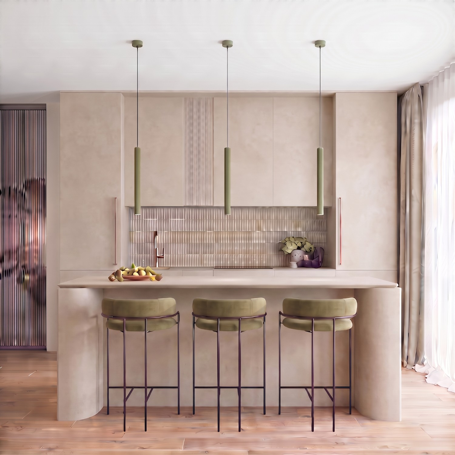 Pendant Lamp Arche 2P Olive Green - Thumbnail 12