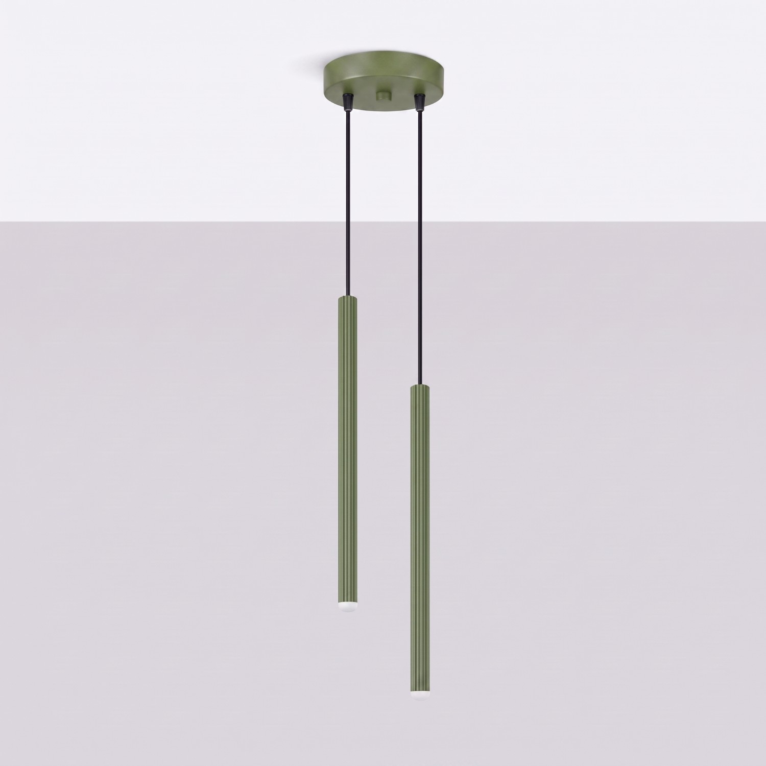 Pendant Lamp Arche 2P Olive Green - Thumbnail 2
