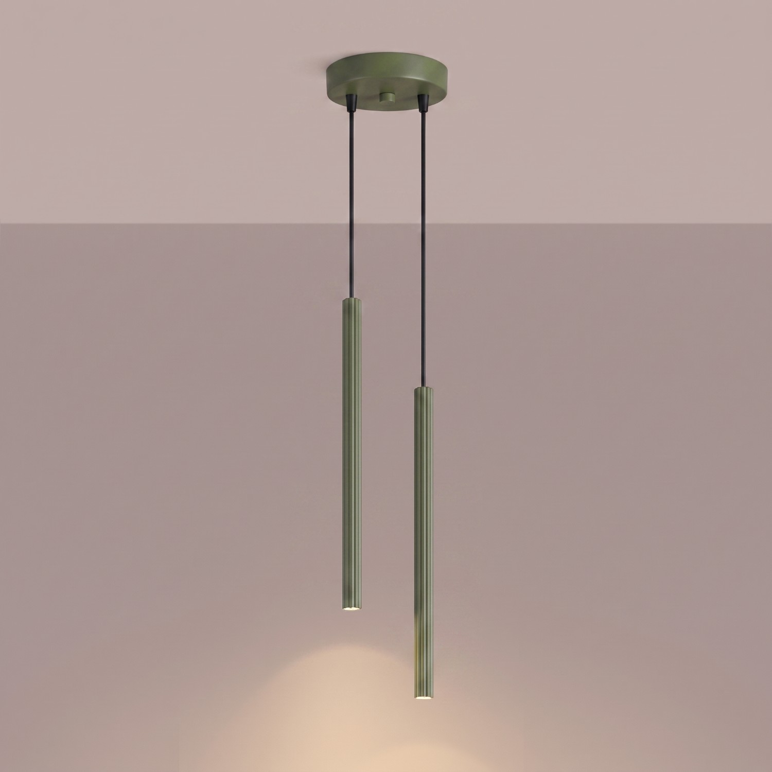 Pendant Lamp Arche 2P Olive Green - Thumbnail 3