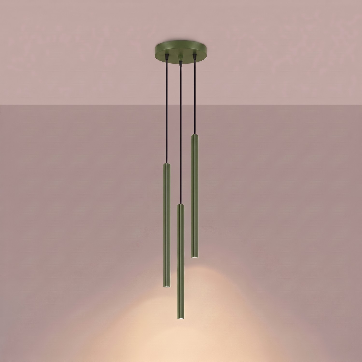 Pendant Lamp Arche 3P Olive Green - Thumbnail 3