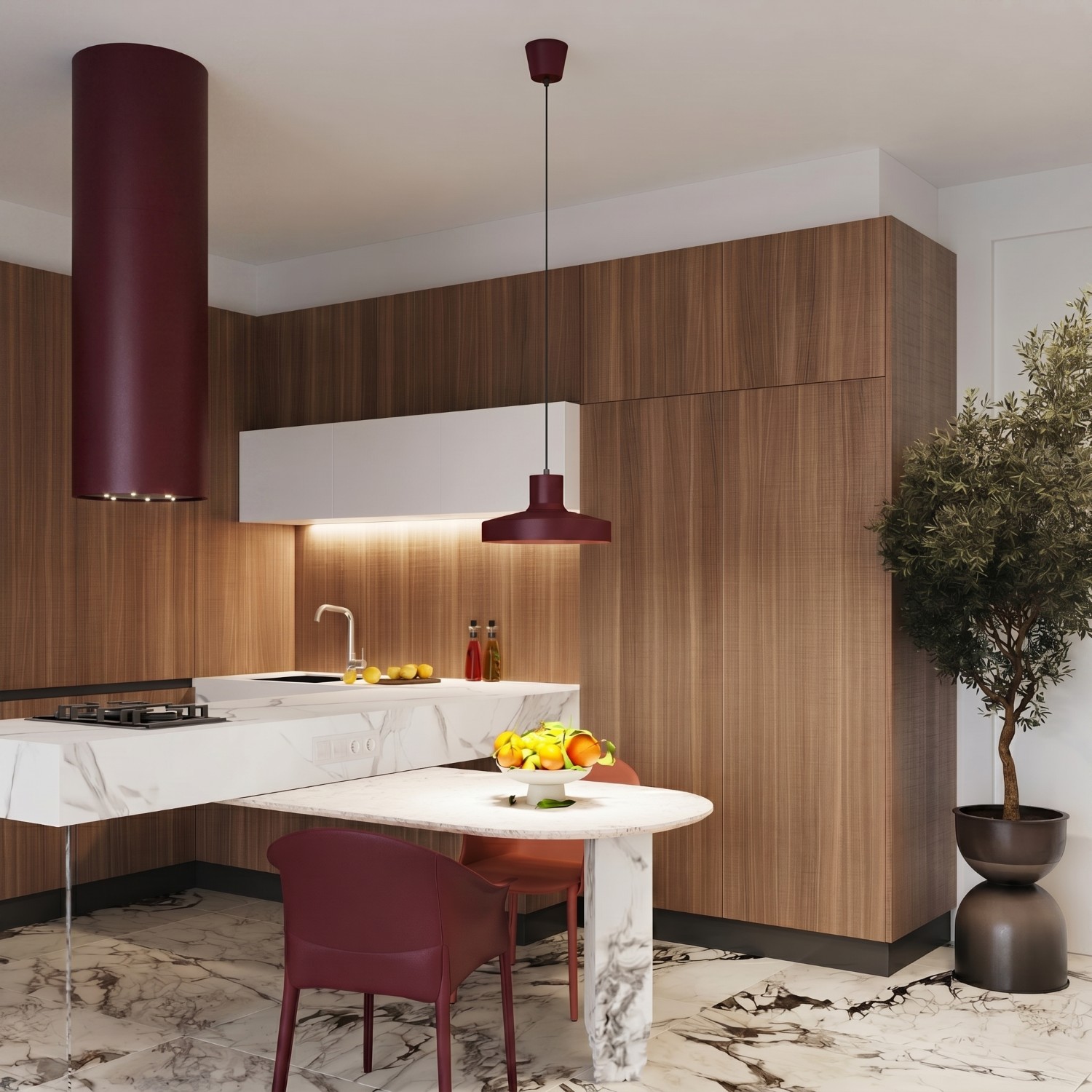 Pendant Lamp Bilo Burgundy - Thumbnail 13