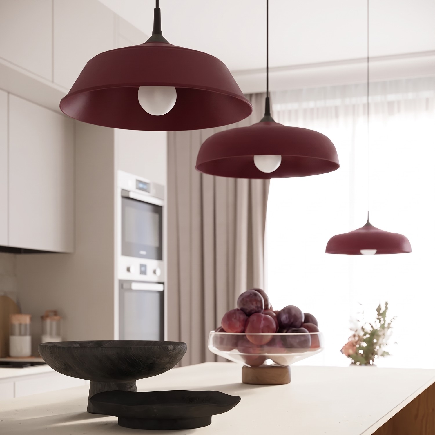 Pendant Lamp Gina Burgundy - Thumbnail 12