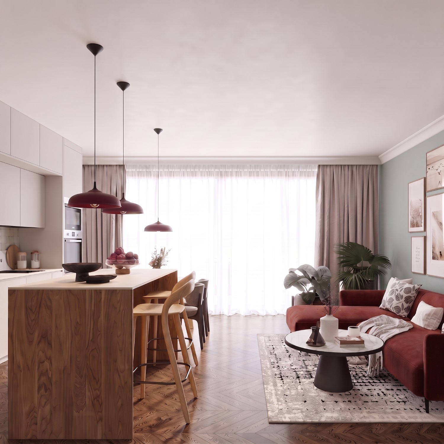 Pendant Lamp Gina Burgundy - Thumbnail 13