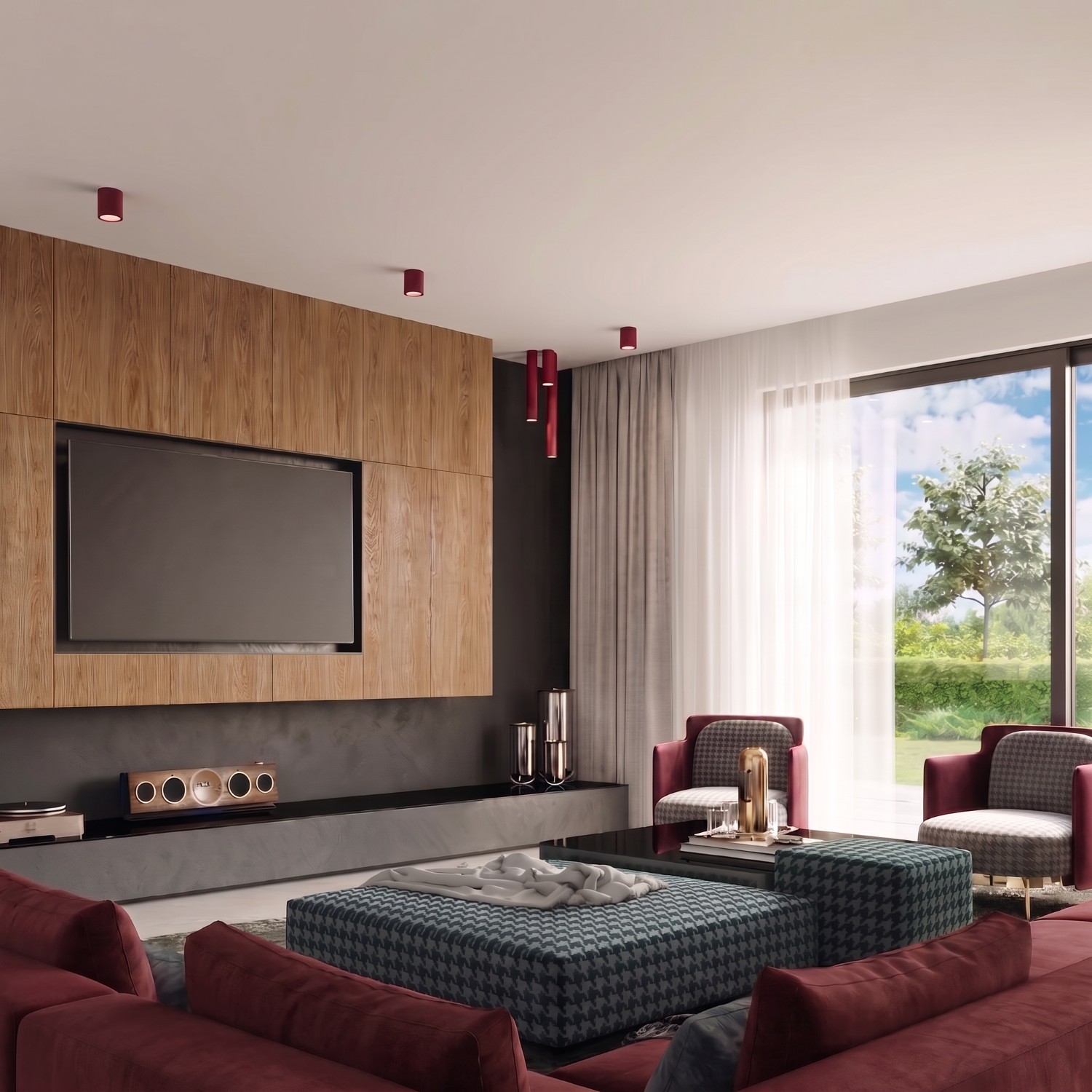 Ceiling Lamp Lagos 20 Burgundy - Thumbnail 10