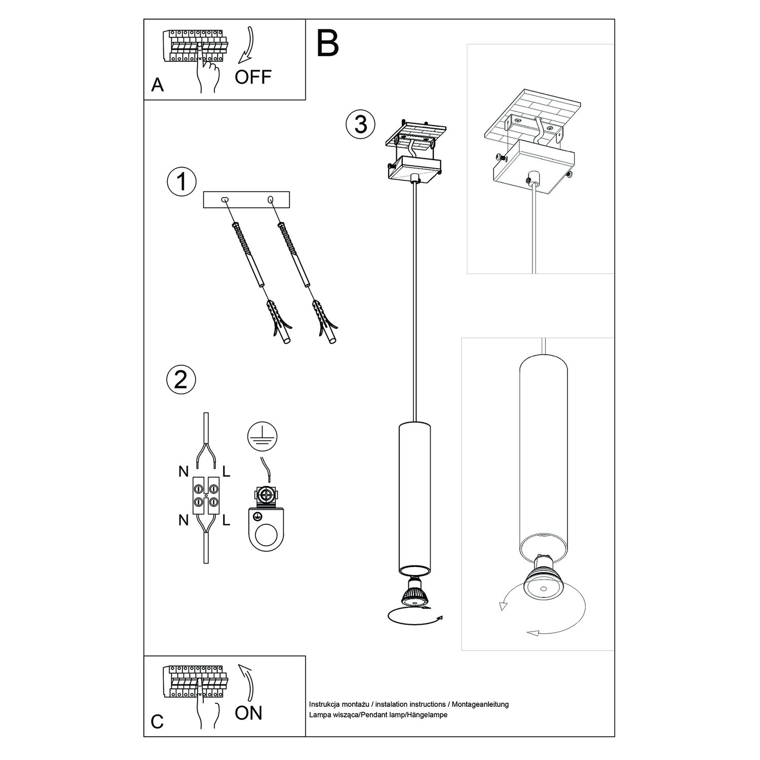 Pendant Lamp Lagos 1 Taupe - Thumbnail 10