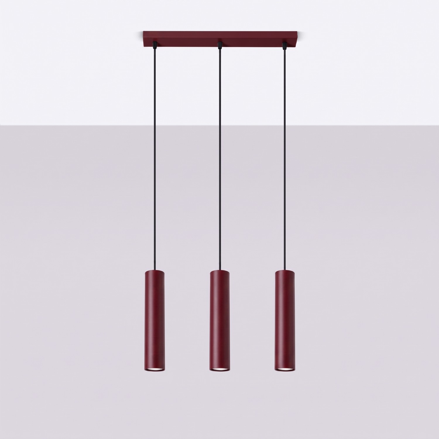 Pendant Lamp Lagos 3L Burgundy - Thumbnail 2