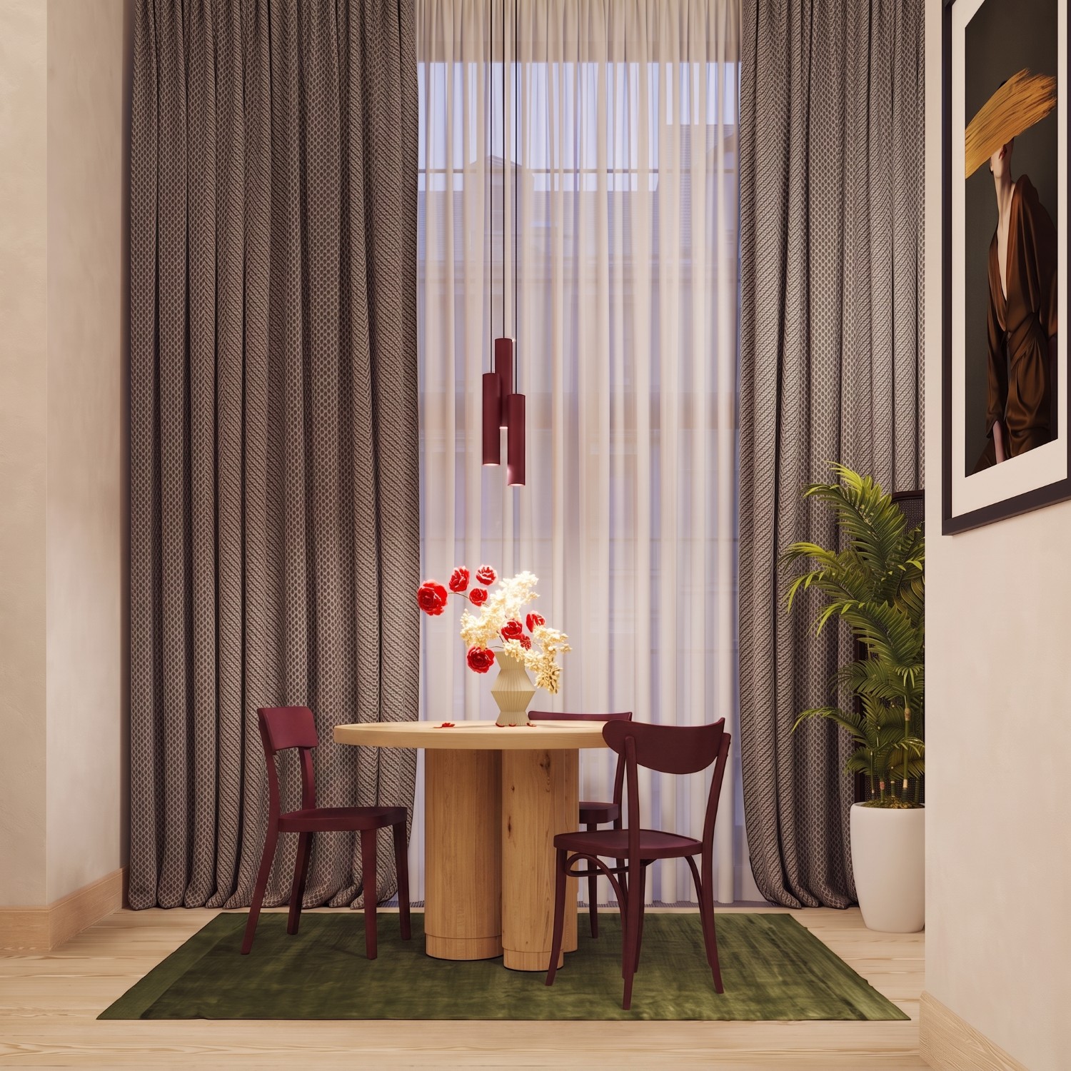 Wall Lamp Lagos Burgundy - Thumbnail 9