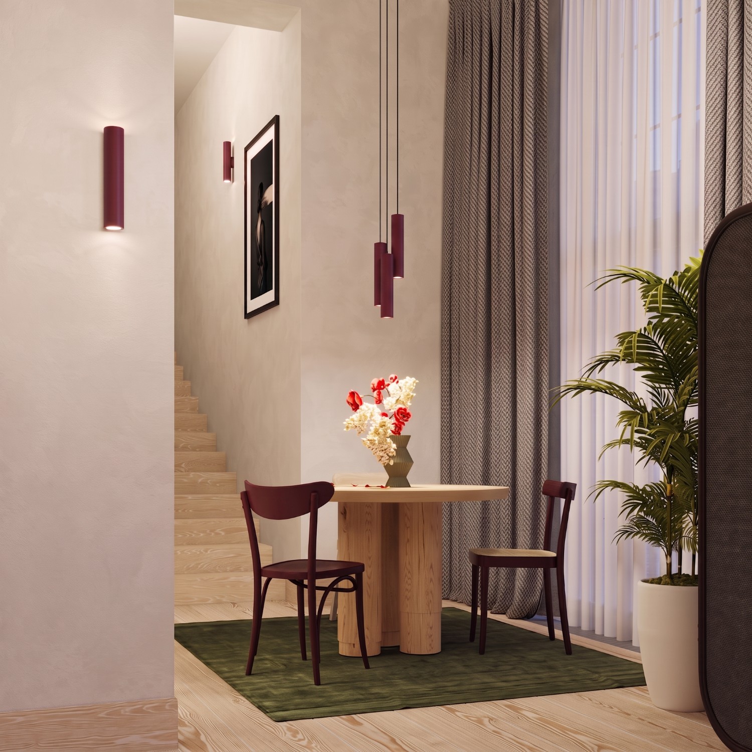 Wall Lamp Lagos Burgundy - Thumbnail 10