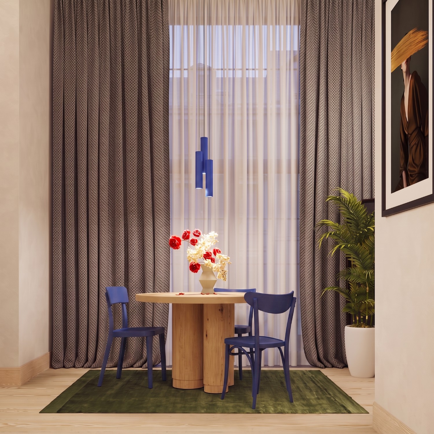 Pendant Lamp Lagos 3L Ultramarine - Thumbnail 9