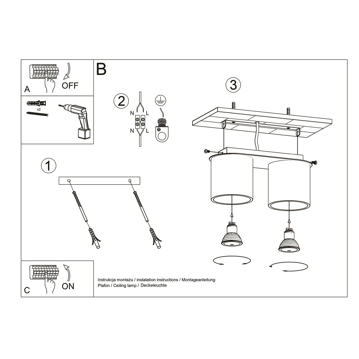 Ceiling Lamp Orbis 2 Beige - Thumbnail 6