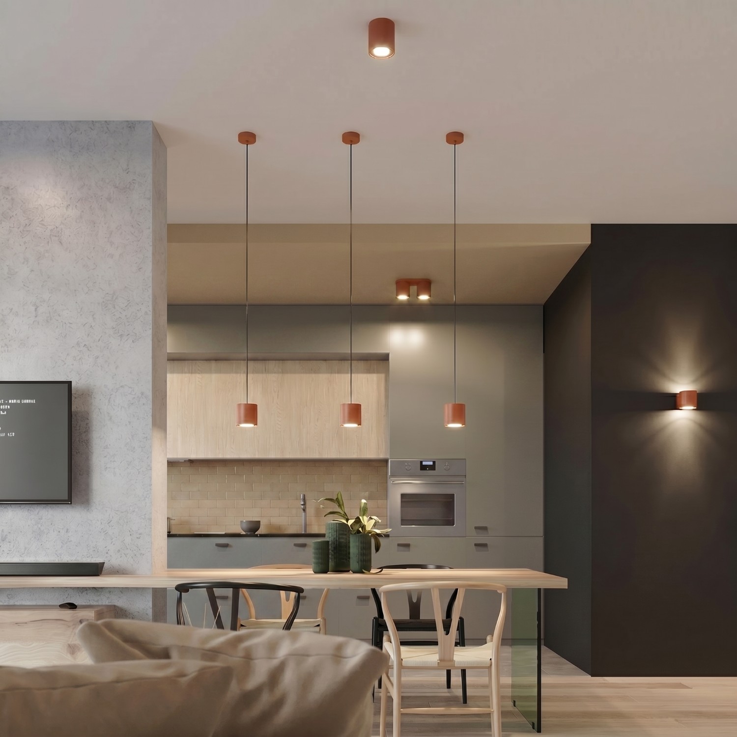 Wall Lamp Orbis 1 Red Ochre - Thumbnail 13