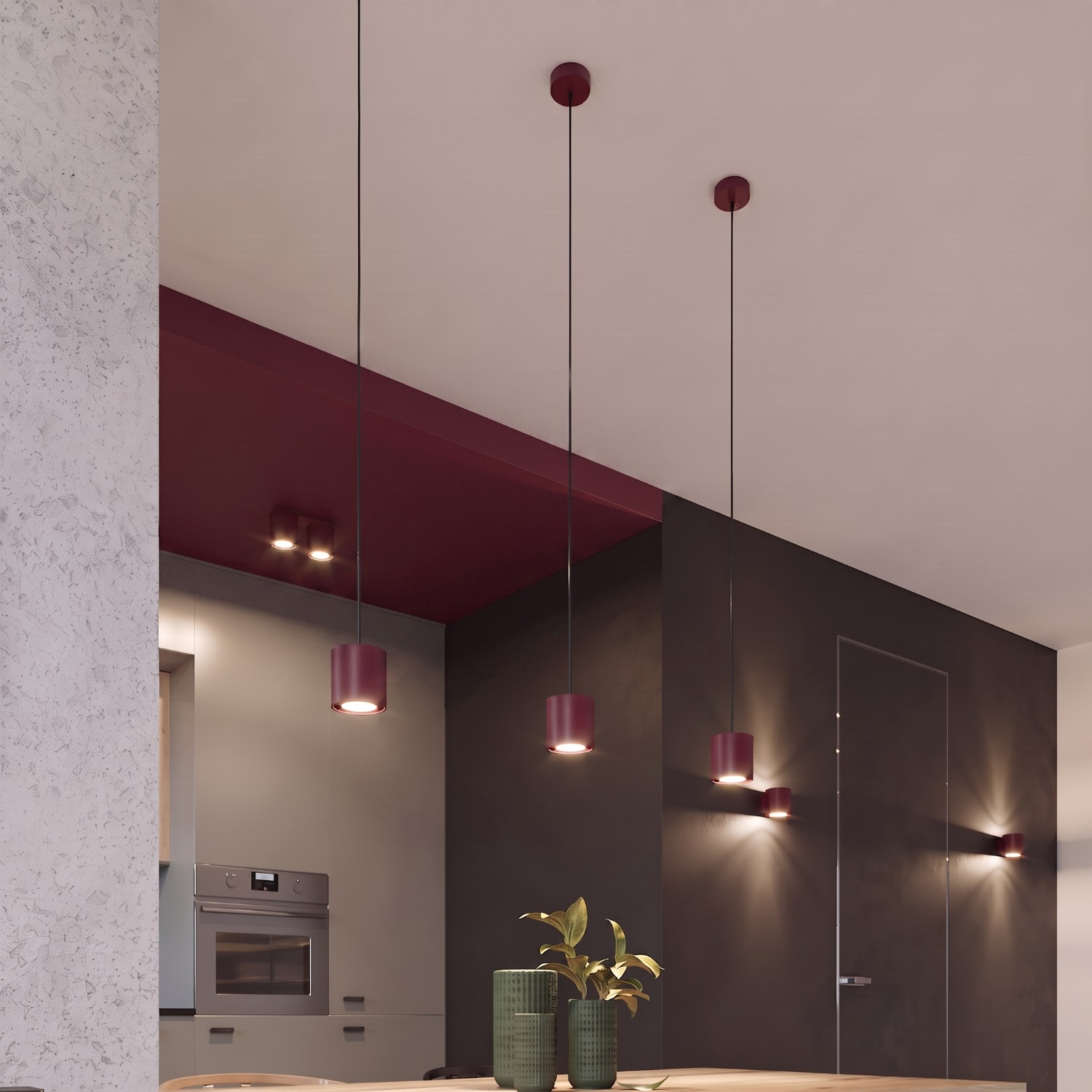 Ceiling Lamp Orbis 2 Burgundy - Thumbnail 7