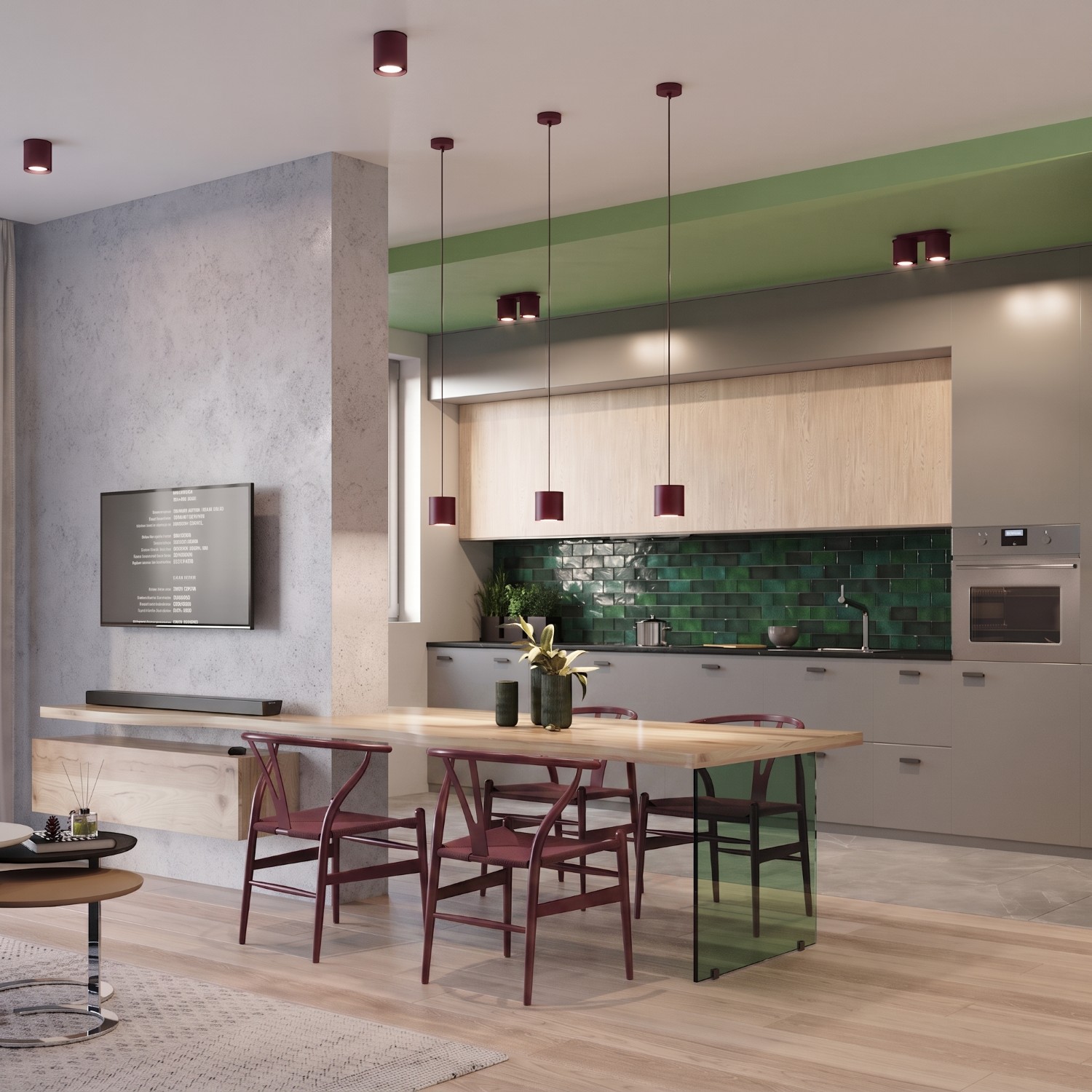 Ceiling Lamp Orbis 2 Burgundy - Thumbnail 9