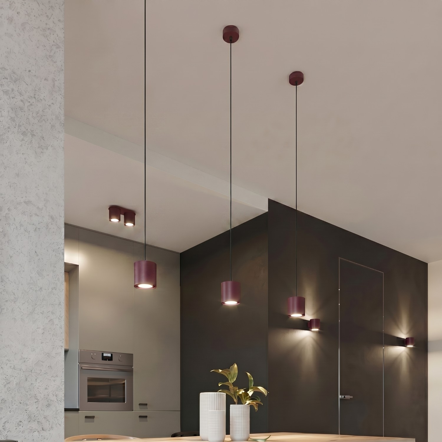 Wall Lamp Orbis 1 Burgundy - Thumbnail 12