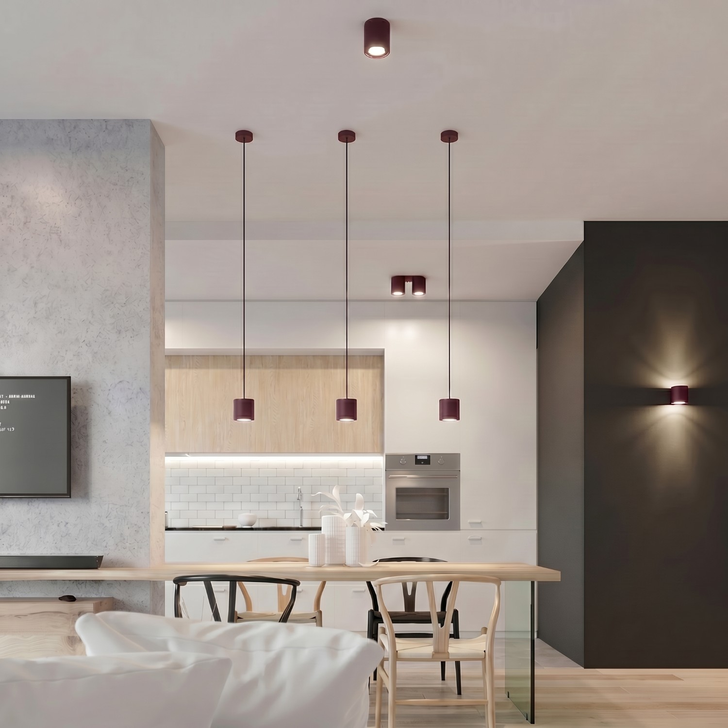 Wall Lamp Orbis 1 Burgundy - Thumbnail 13