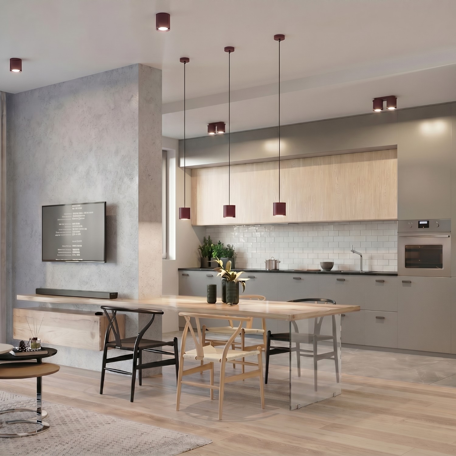 Wall Lamp Orbis 1 Burgundy - Thumbnail 14