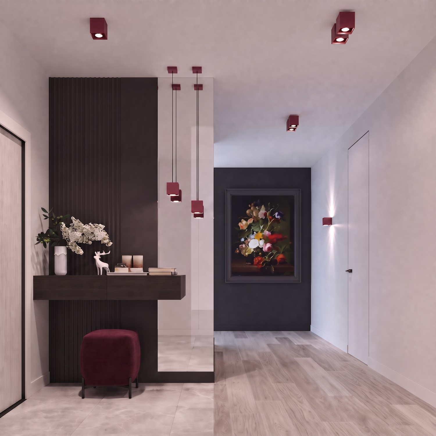 Ceiling Lamp Quad 1 Burgundy - Thumbnail 13