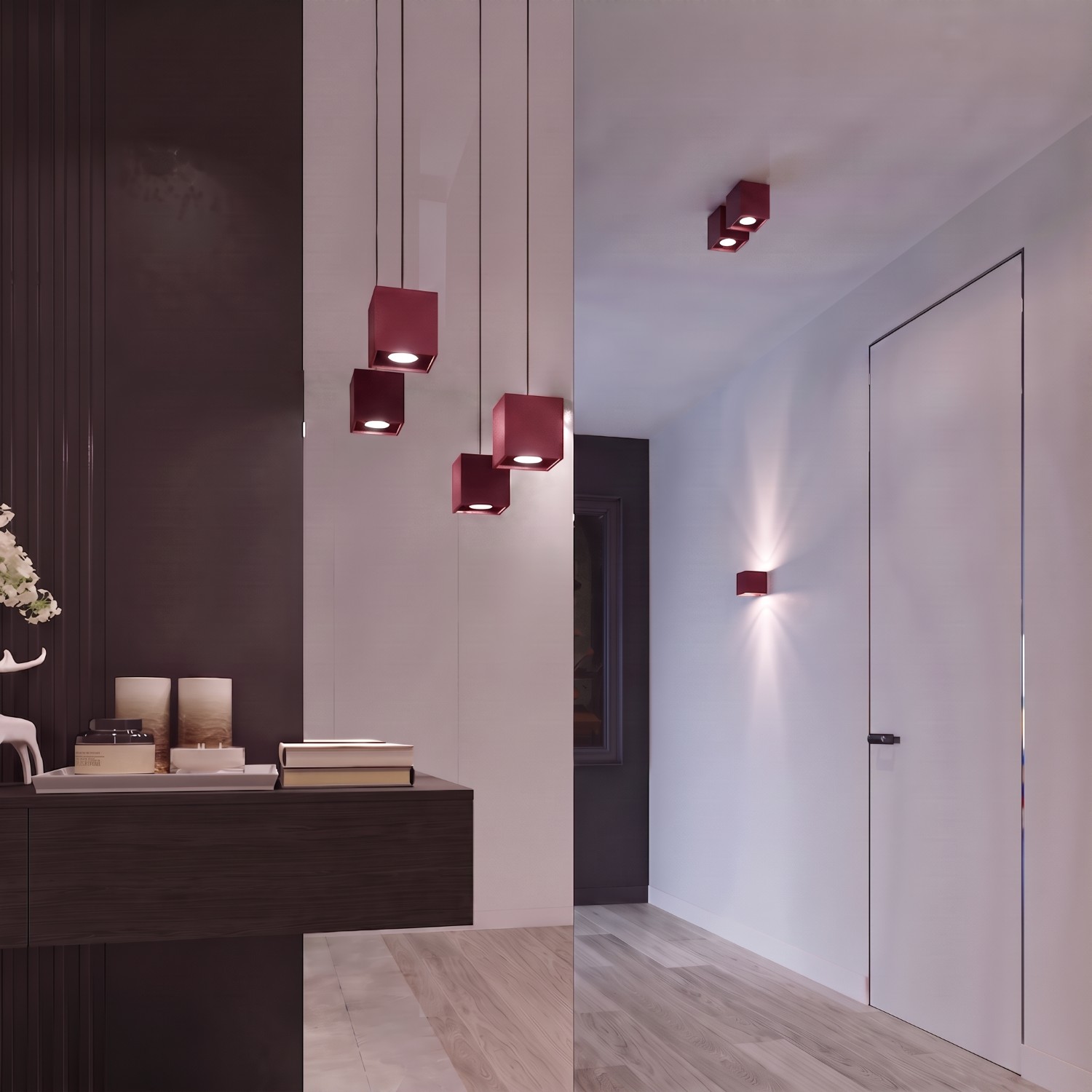 Ceiling Lamp Quad 1 Burgundy - Thumbnail 14