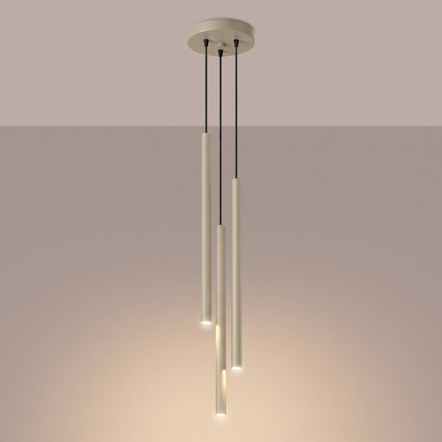Pendant Lamp Pastelo 3P Taupe - Thumbnail 3