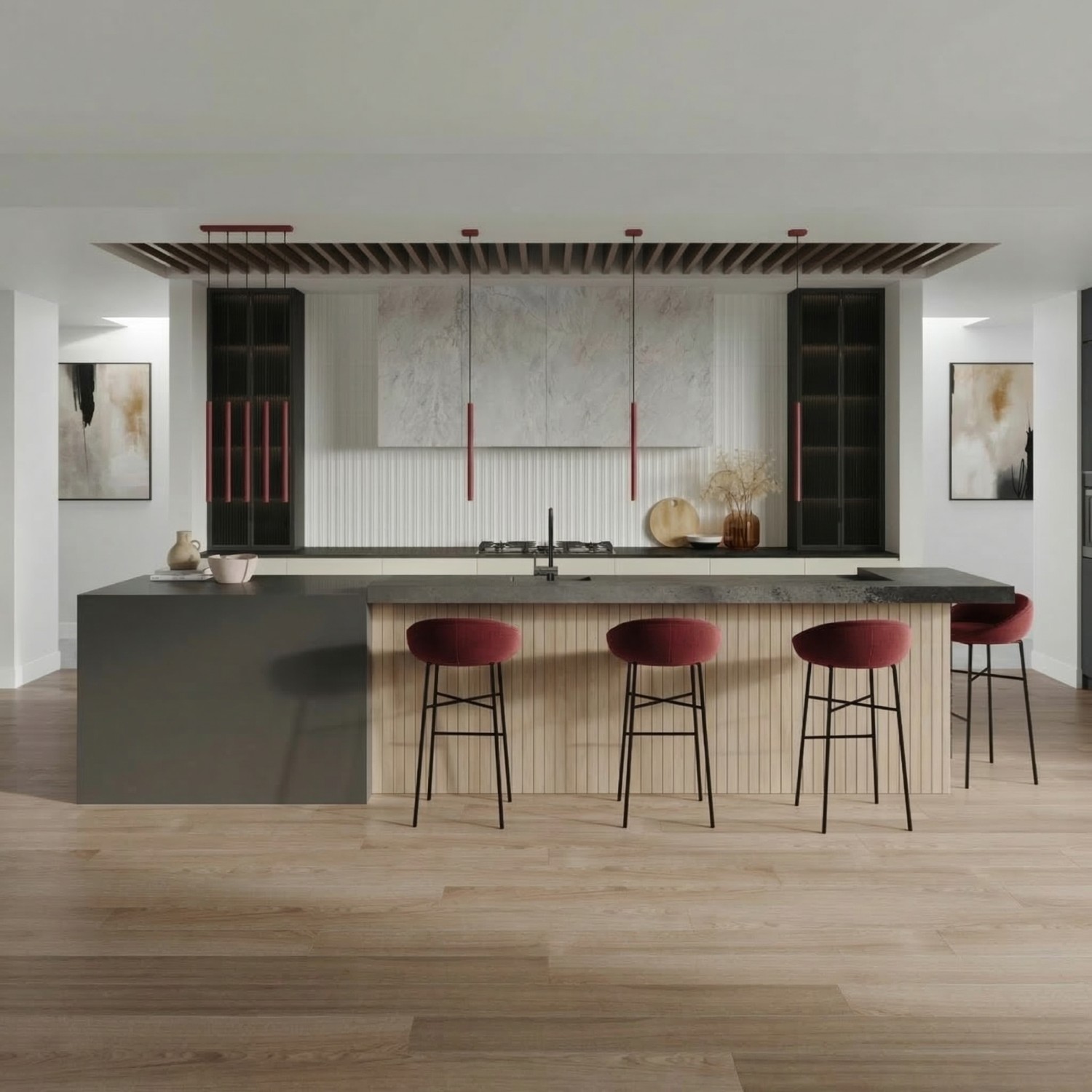 Pendant Lamp Pastelo 1 Burgundy - Thumbnail 8