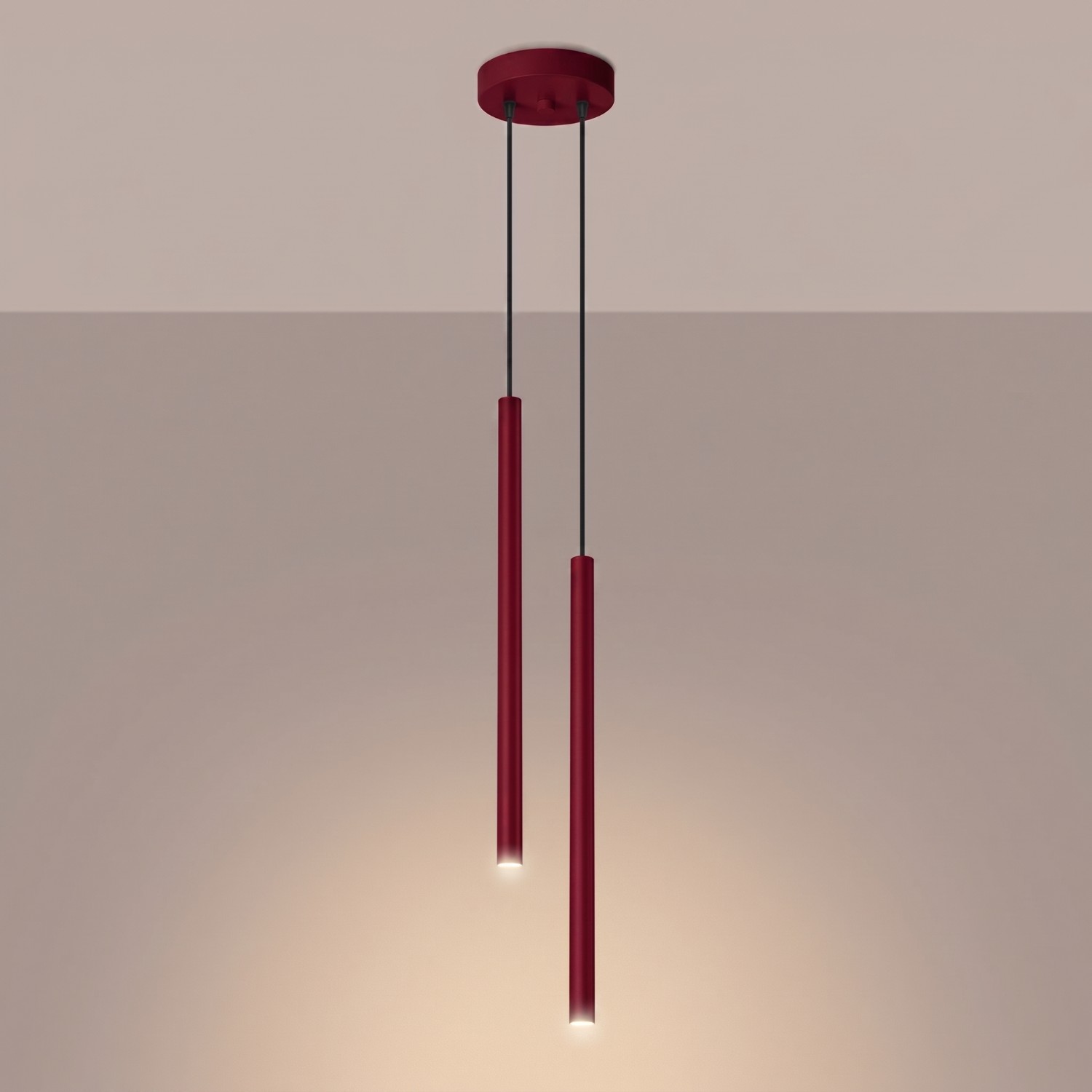 Pendant Lamp Pastelo 2 Burgundy - Thumbnail 3