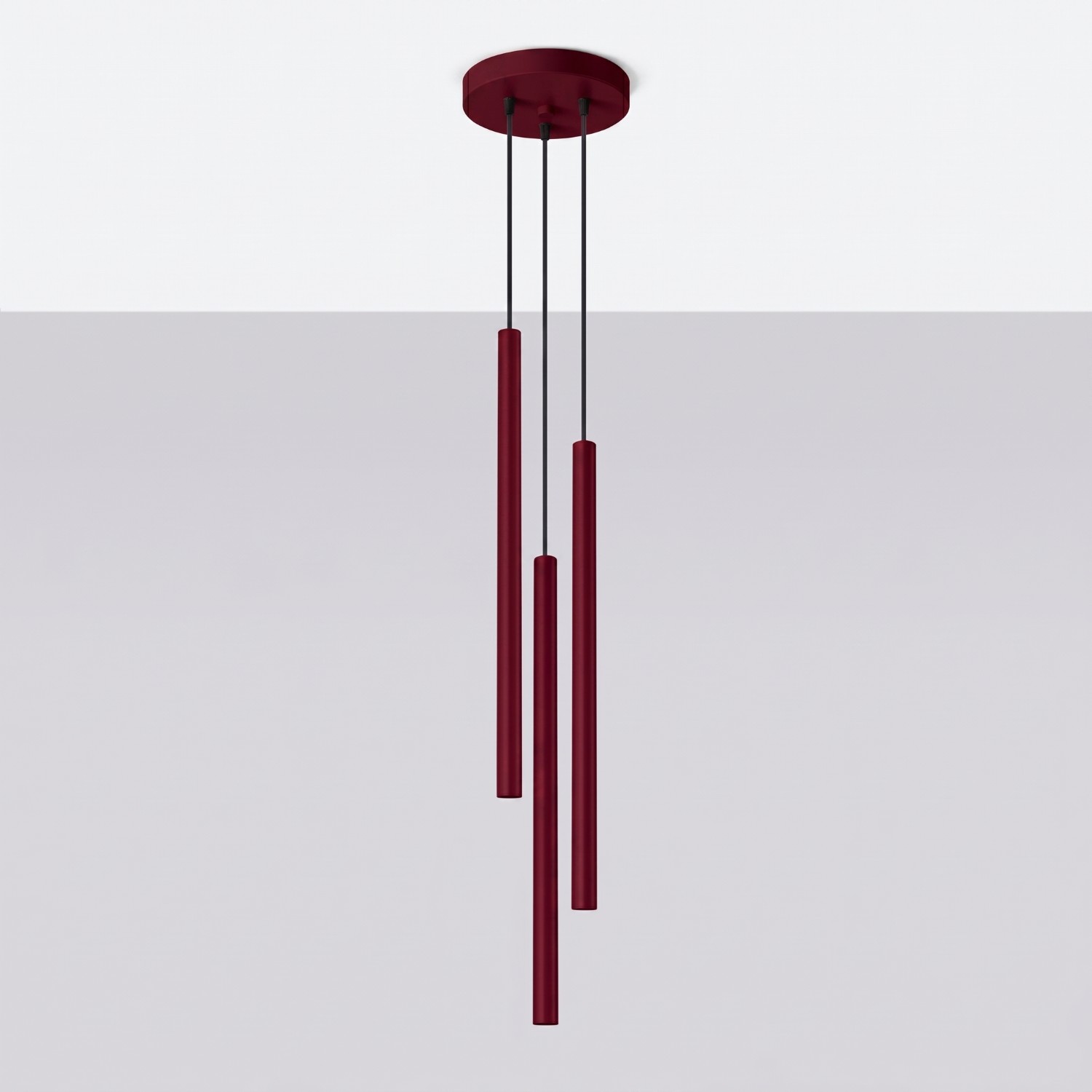 Pendant Lamp Pastelo 3P Burgundy - Thumbnail 2