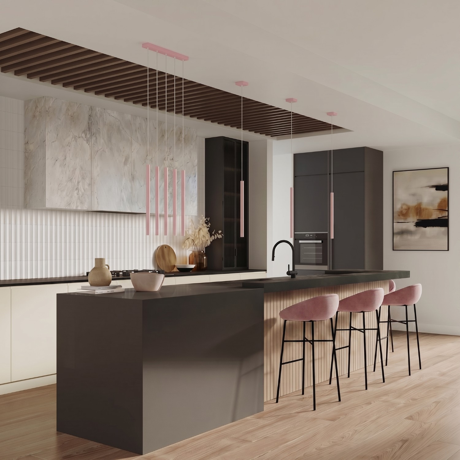 Pendant Lamp Pastelo 3P Pink - Thumbnail 8