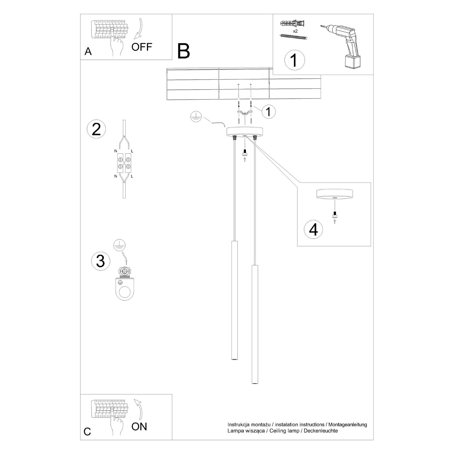 Pendant Lamp Pastelo 2 Yellow - Thumbnail 6