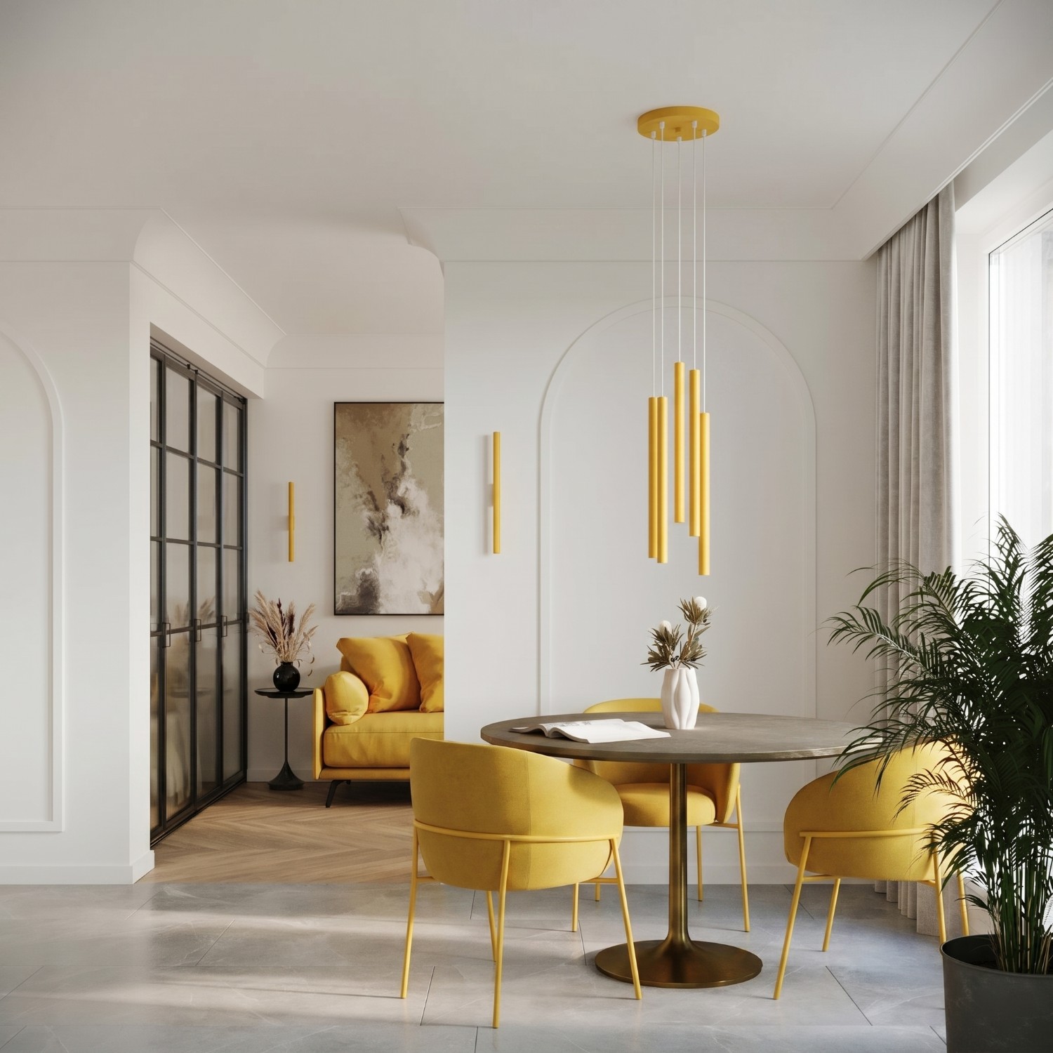 Pendant Lamp Pastelo 3P Yellow - Thumbnail 7