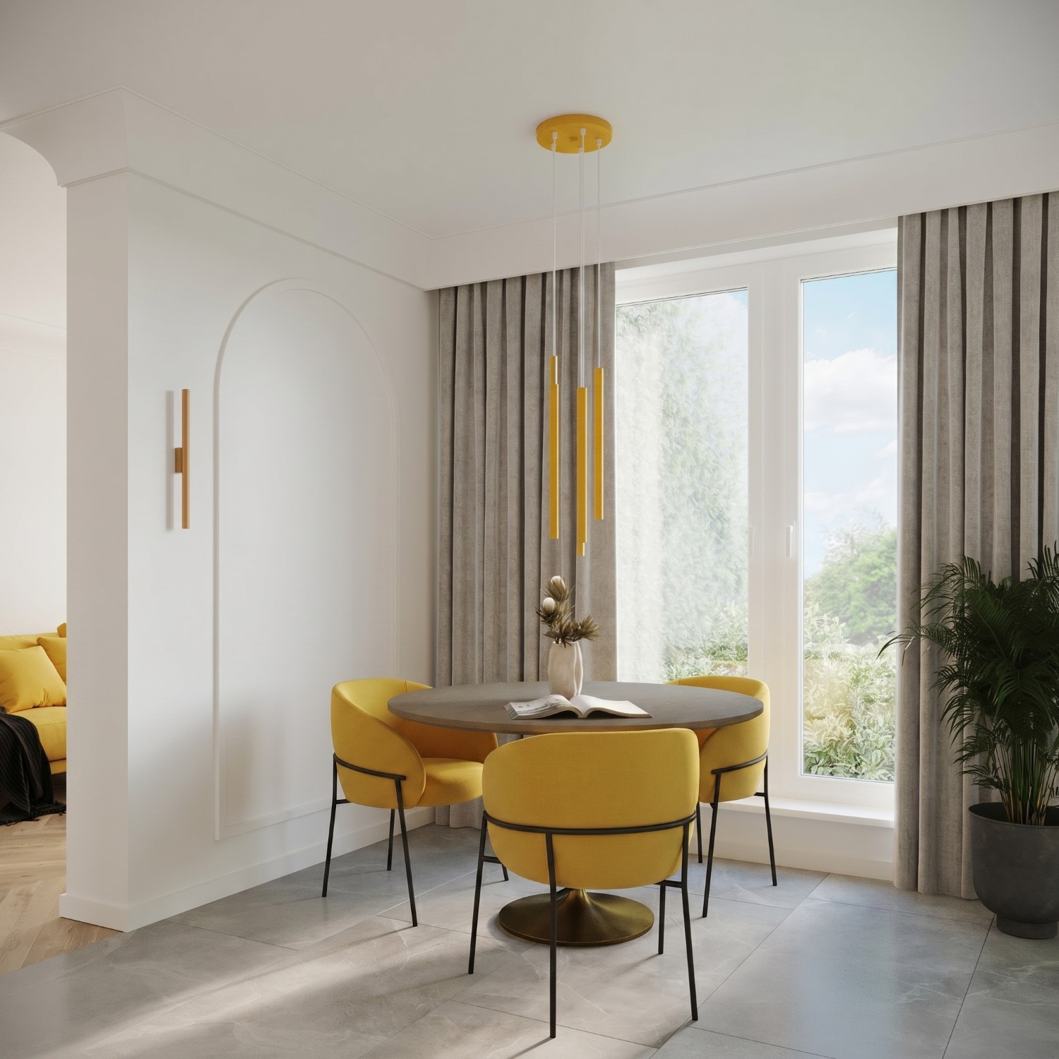 Pendant Lamp Pastelo 3P Yellow - Thumbnail 8