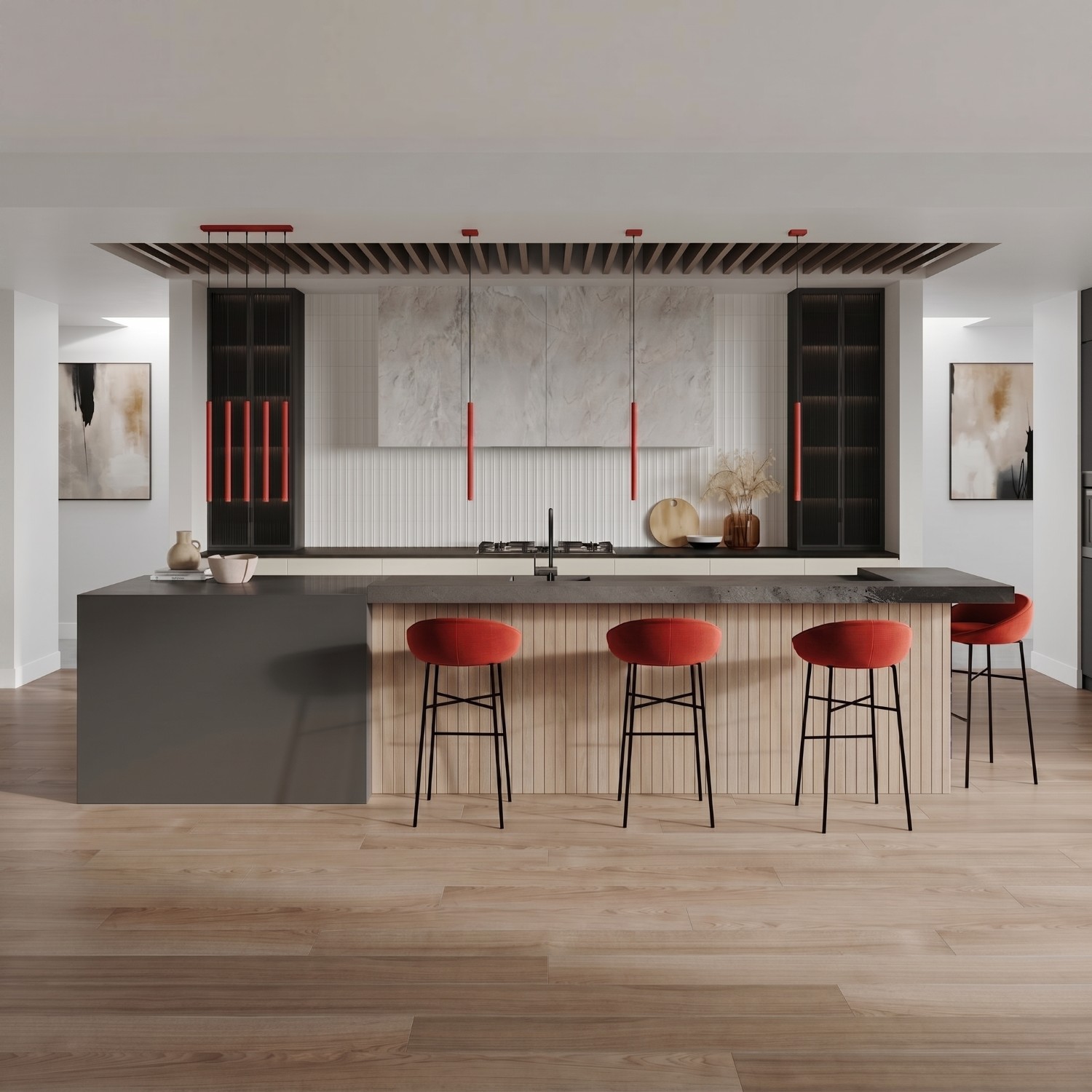 Pendant Lamp Pastelo 2 Red - Thumbnail 7