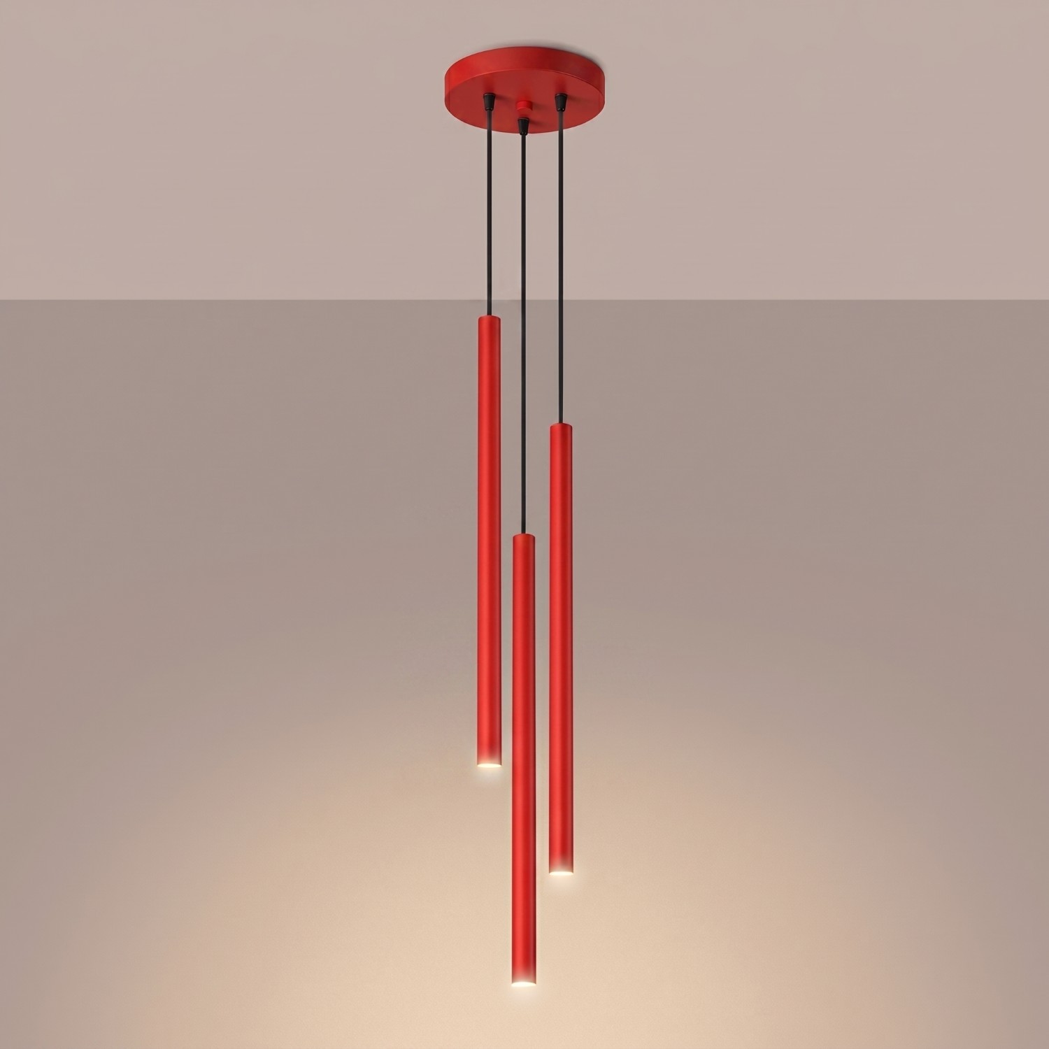Pendant Lamp Pastelo 3P Red - Thumbnail 3