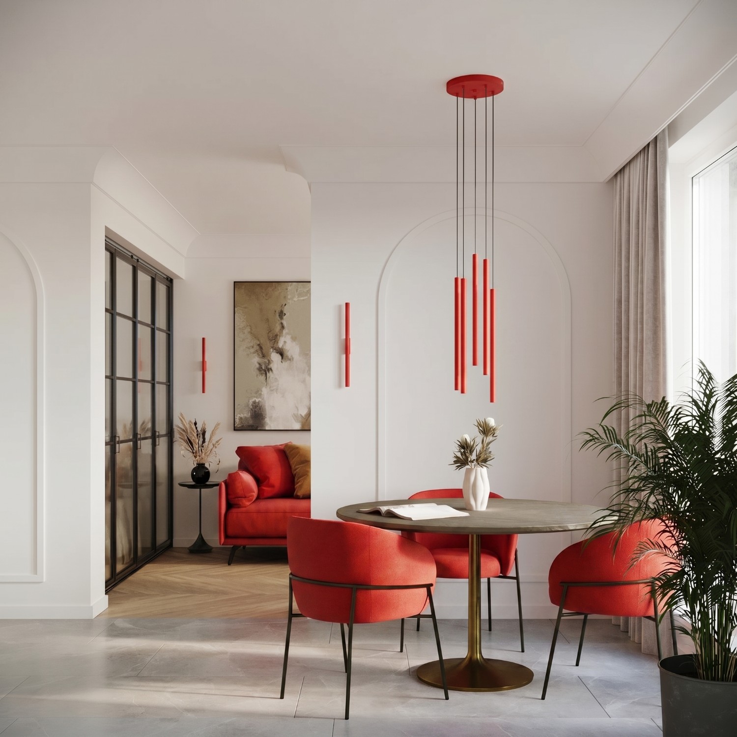Wall Lamp Pastelo 2 Red - Thumbnail 7